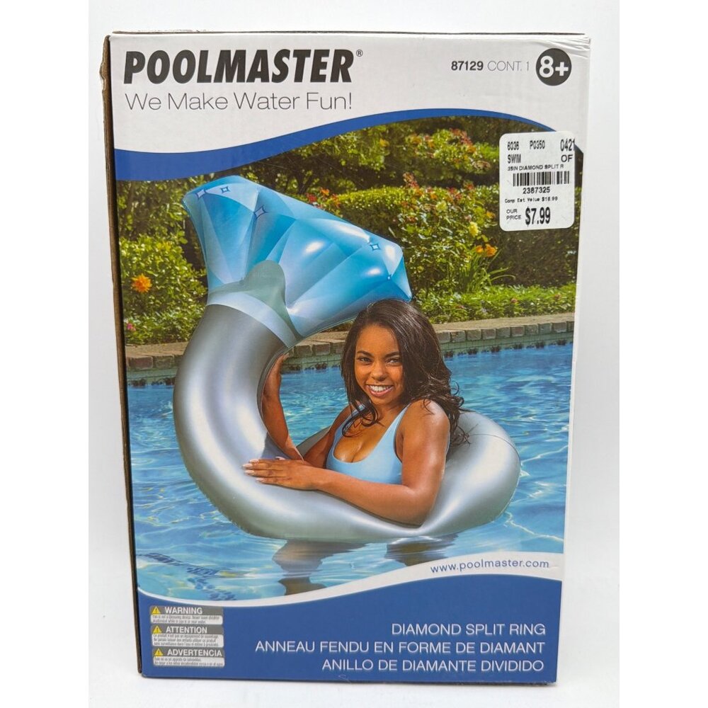 Poolmaster Diamond Split Ring Pool Float 35 Inch Diameter Tube-Style Design For